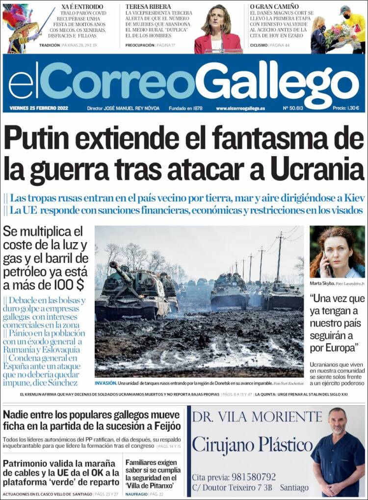 Portada de El Correo Gallego (Espa&ntilde;a)