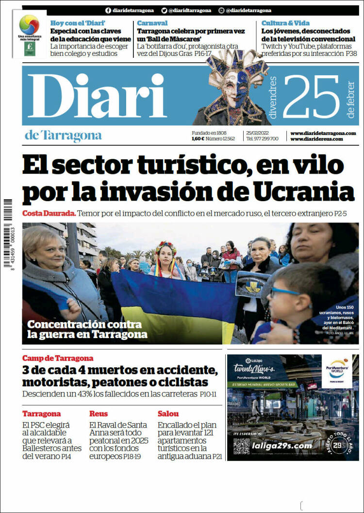 Portada de Diari de Tarragona (Espa&ntilde;a)