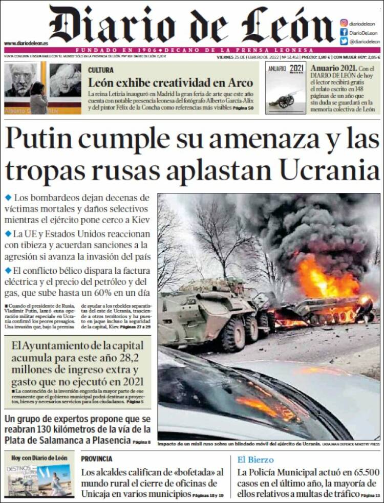 Portada de Diario de León (Espa&ntilde;a)