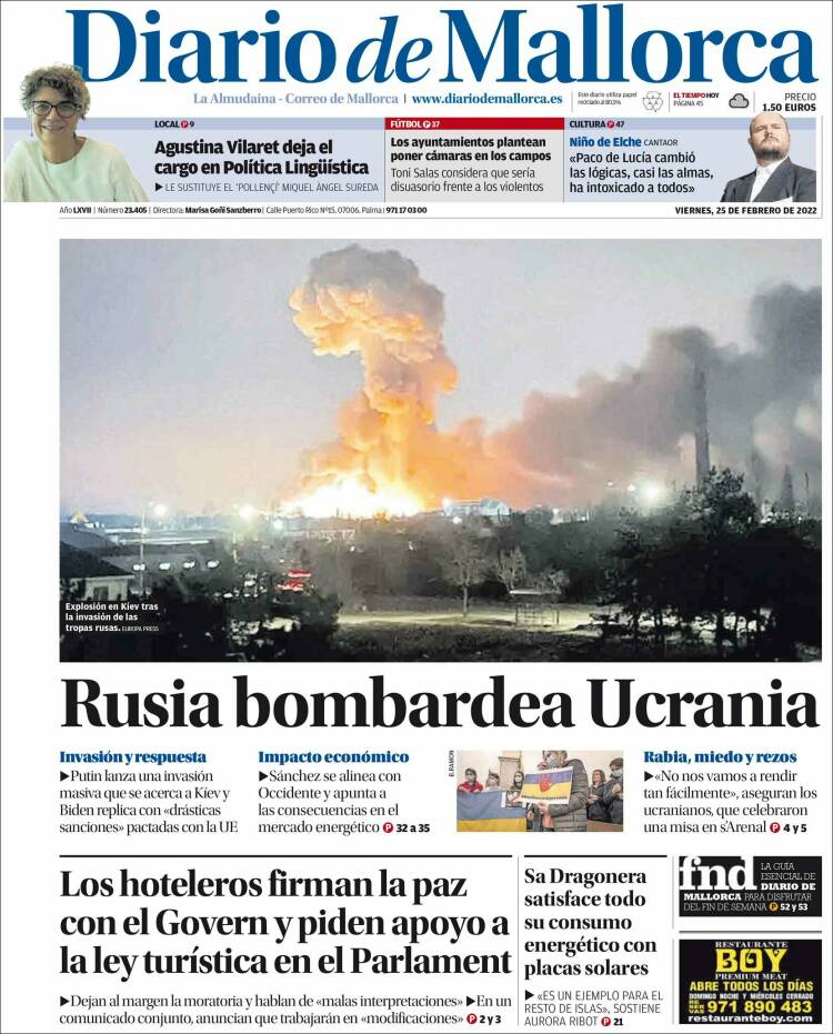 Portada de Diario de Mallorca (Espa&ntilde;a)