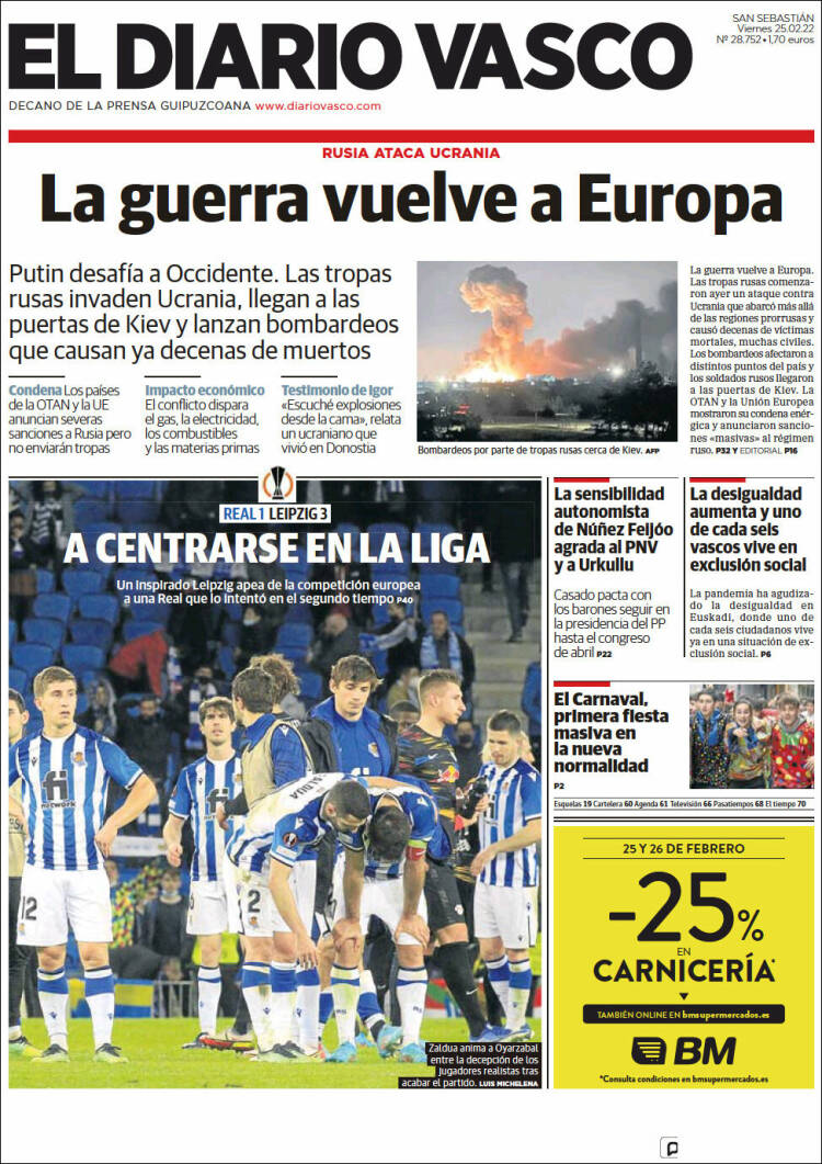 Portada de Diario Vasco (Espa&ntilde;a)
