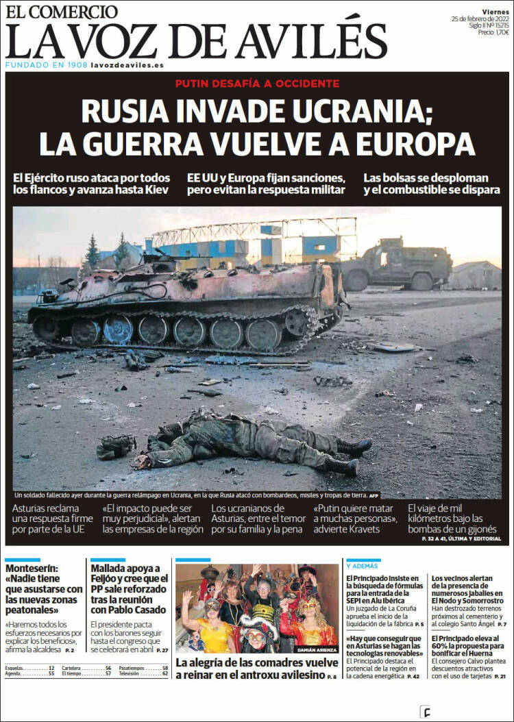 Portada de El Comercio - Avilés (Espa&ntilde;a)