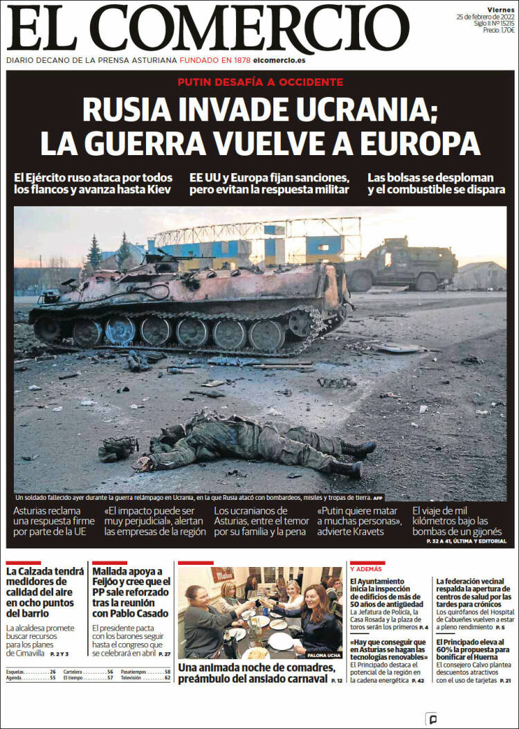 Portada de El Comercio - Gijón (Espa&ntilde;a)