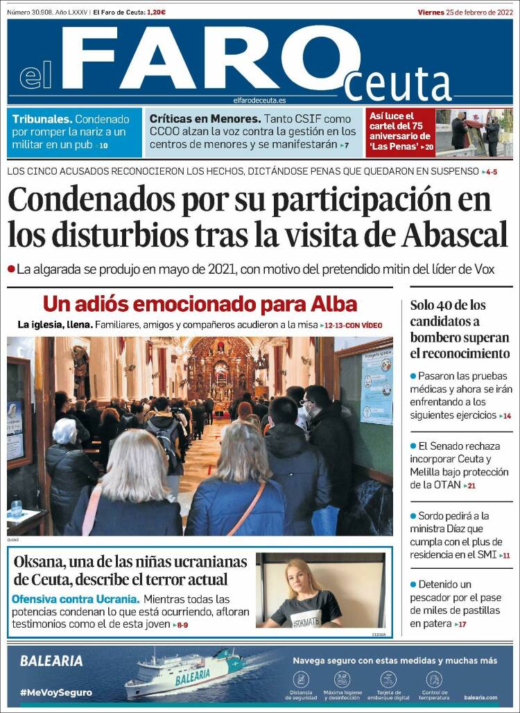 Portada de El Faro de Ceuta (Espa&ntilde;a)