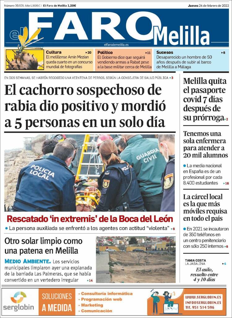 Portada de El Faro de Melilla (Espa&ntilde;a)