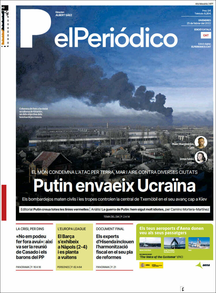 Portada de El Periódico de Catalunya (Espa&ntilde;a)