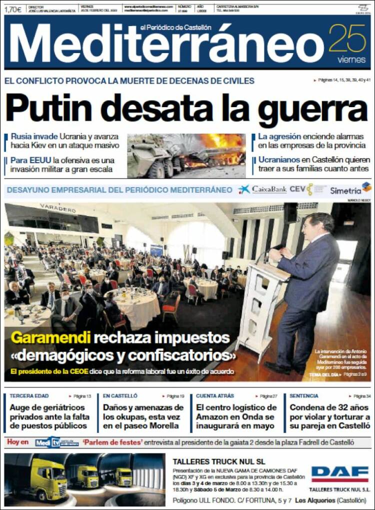 Portada de El Periódico Mediterraneo (Espa&ntilde;a)