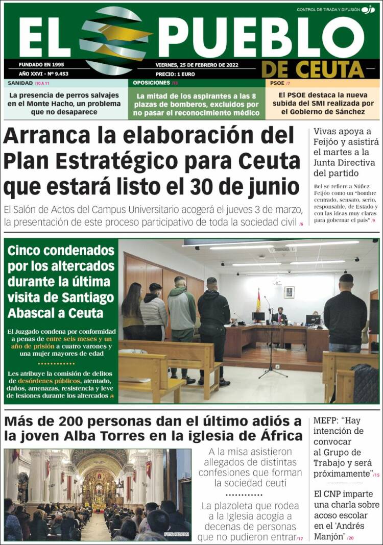 Portada de El Pueblo de Ceuta (Espa&ntilde;a)