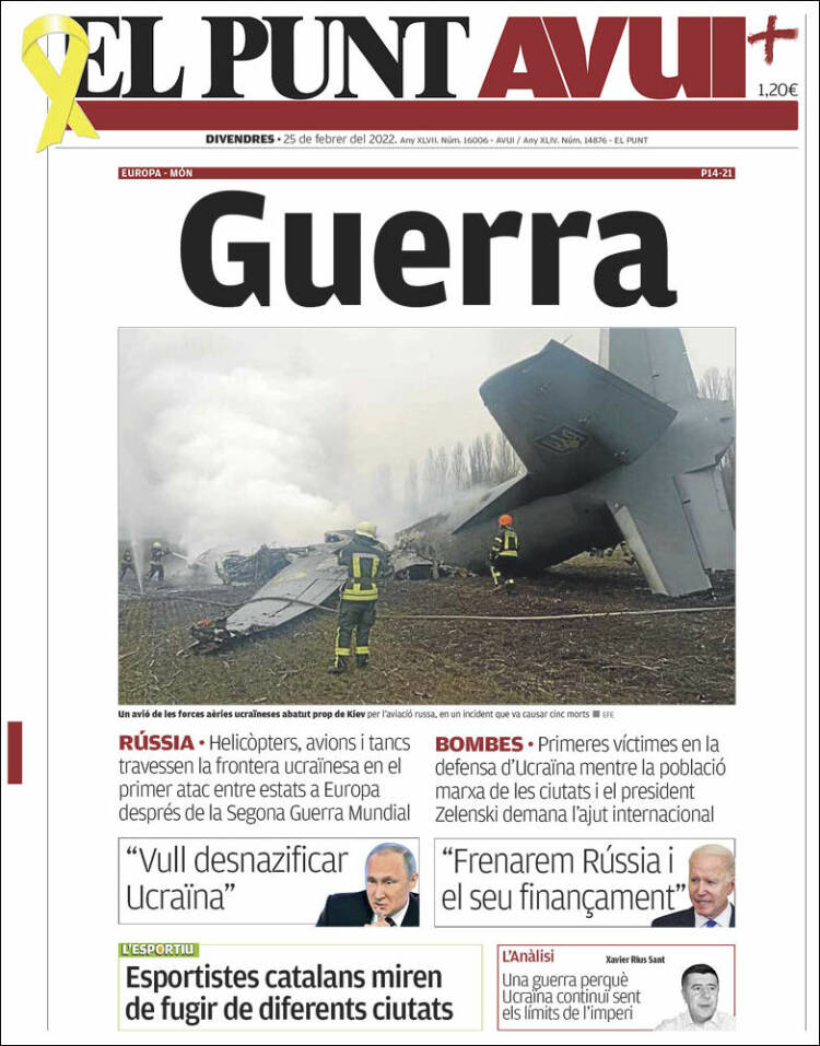 Portada de El Punt Avui (Espa&ntilde;a)