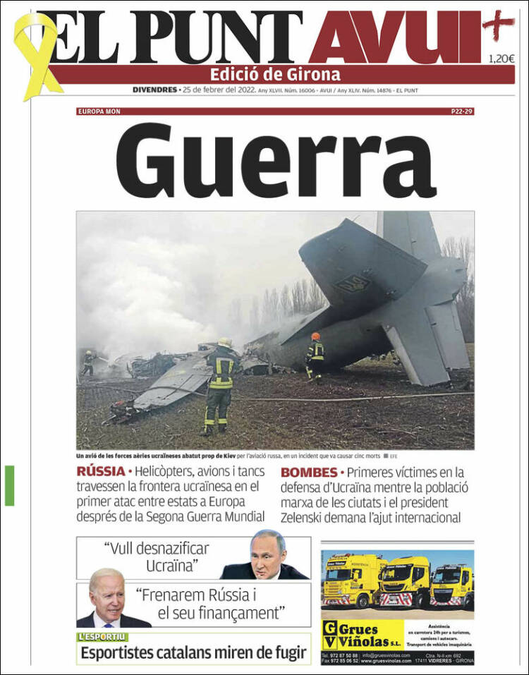 Portada de El Punt Avui - Girona (Espa&ntilde;a)