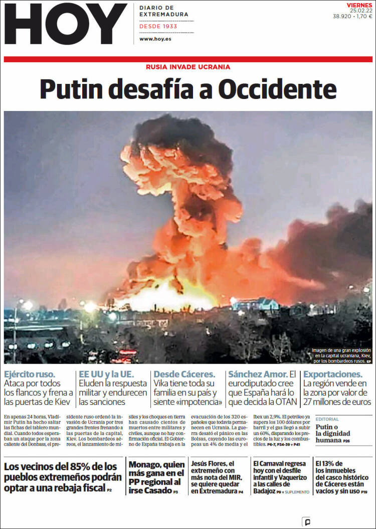 Portada de Hoy - Badajoz (Espa&ntilde;a)