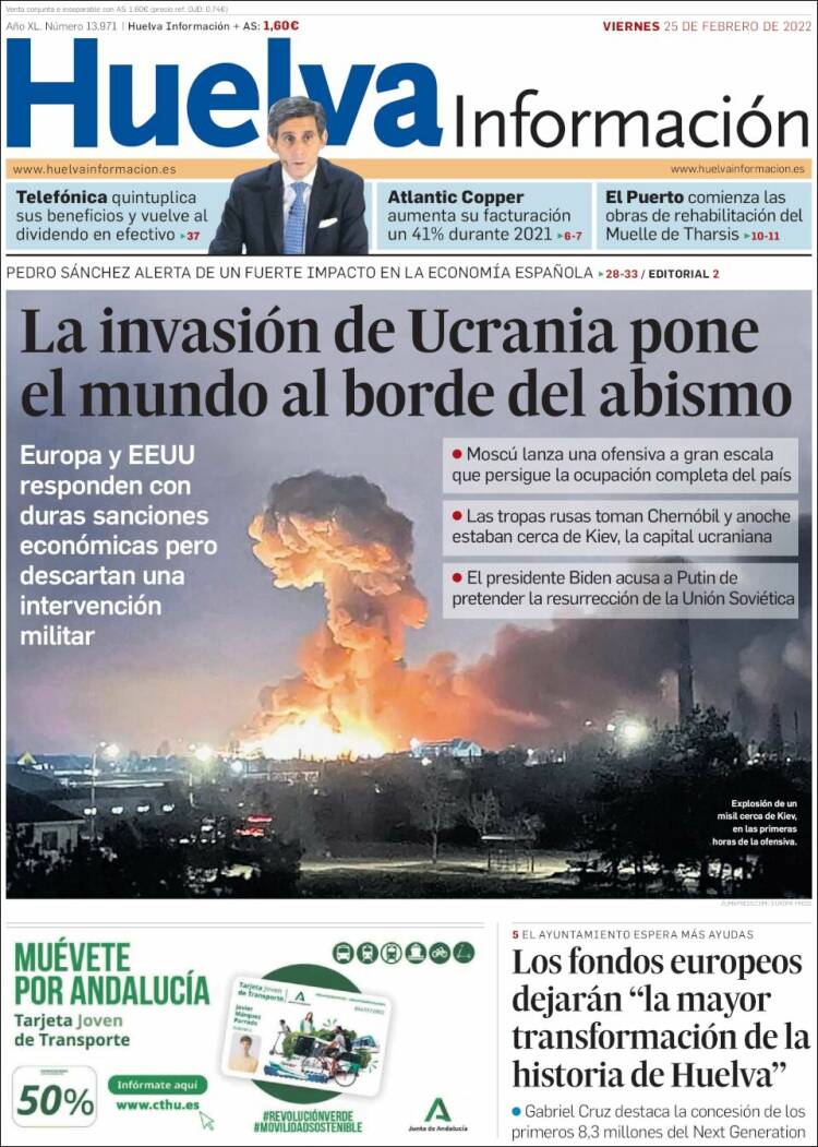 Portada de Huelva Información (Espa&ntilde;a)