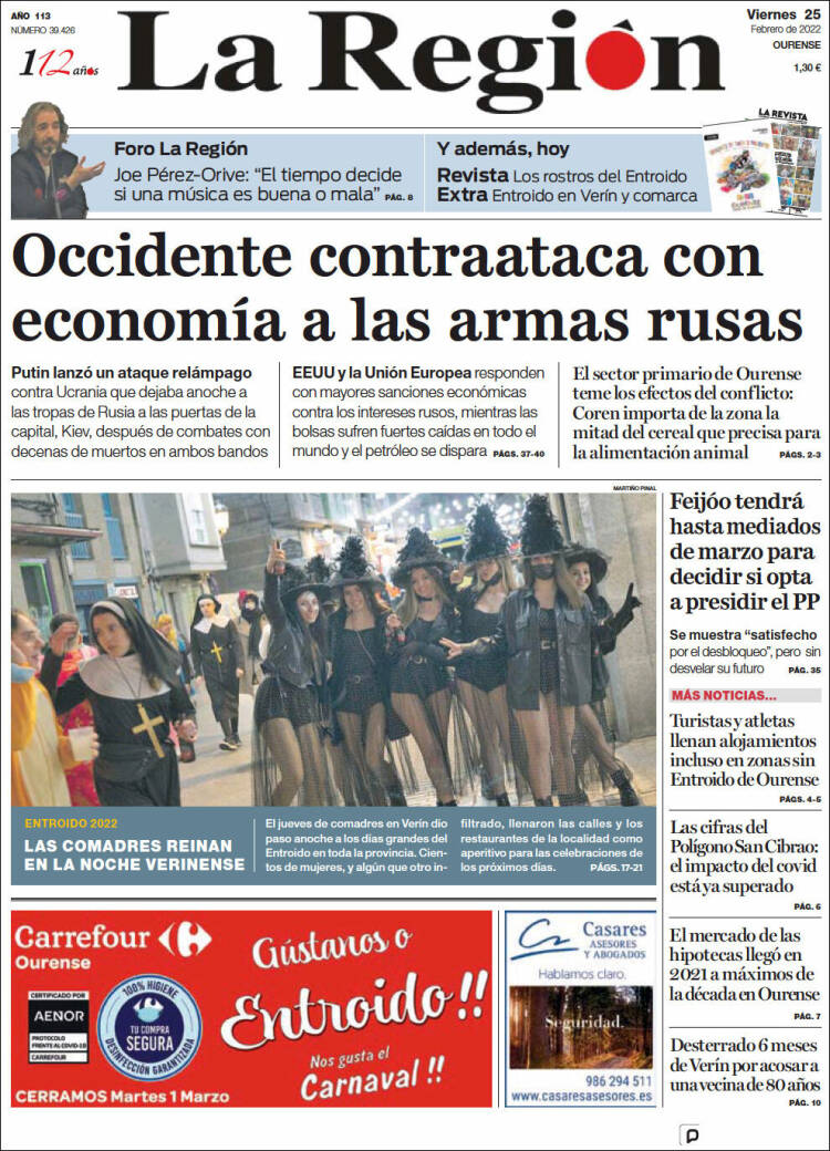 Portada de La Región de Ourense (Espa&ntilde;a)