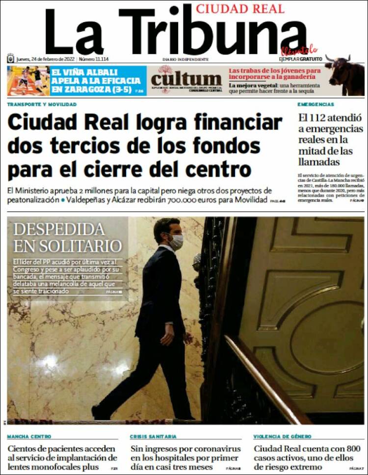 Portada de La Tribuna de Ciudad Real (Espa&ntilde;a)