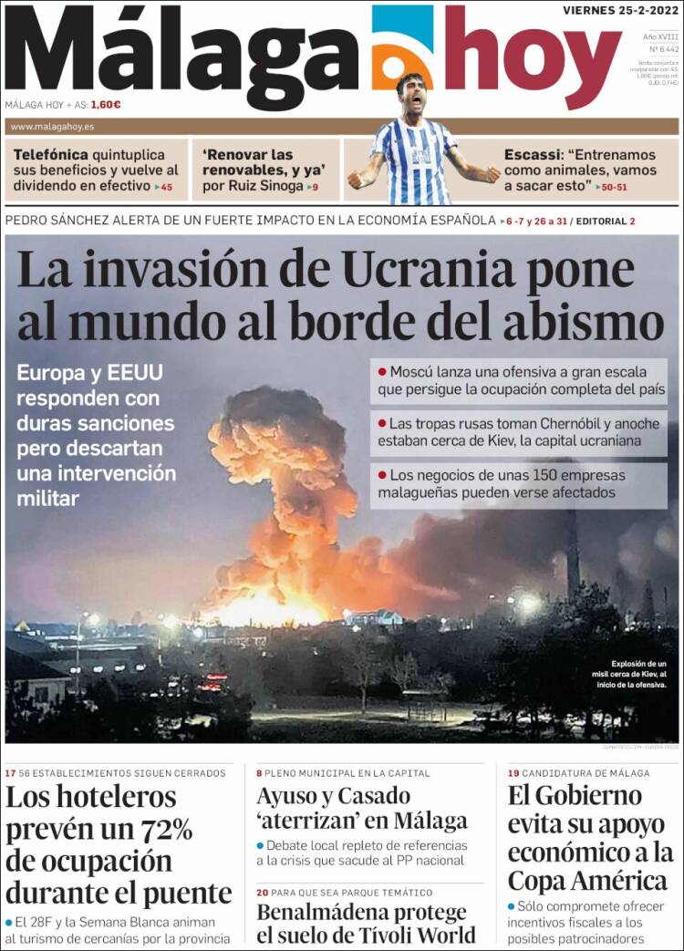 Portada de Málaga Hoy (Espa&ntilde;a)