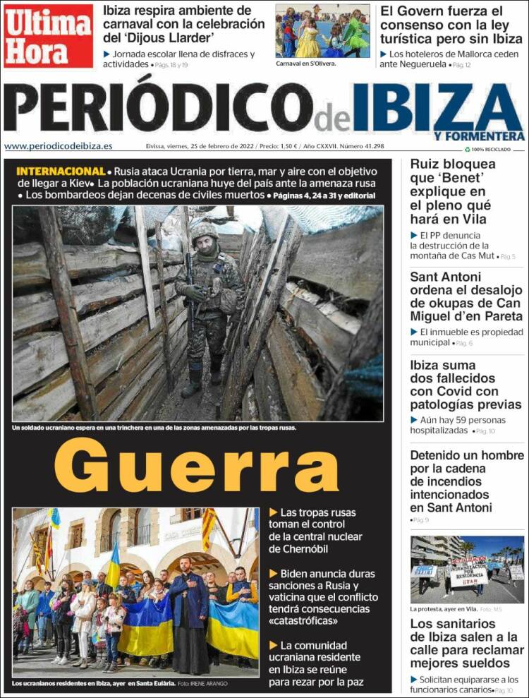 Portada de Periódico de Ibiza (Espa&ntilde;a)