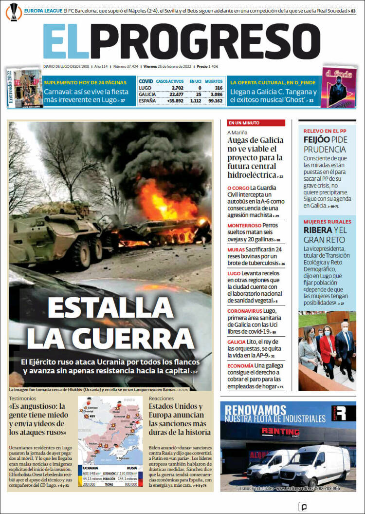 Portada de El Progreso (Espa&ntilde;a)