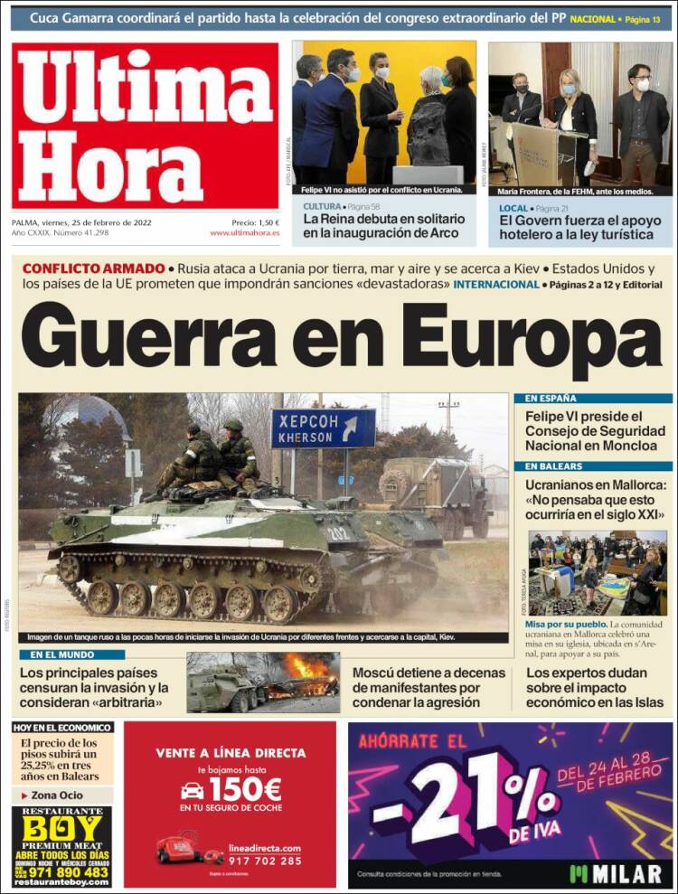 Portada de Última Hora (Espa&ntilde;a)