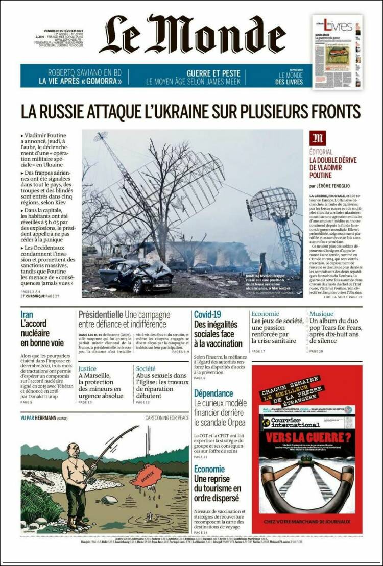 Portada de Le Monde (Francia)