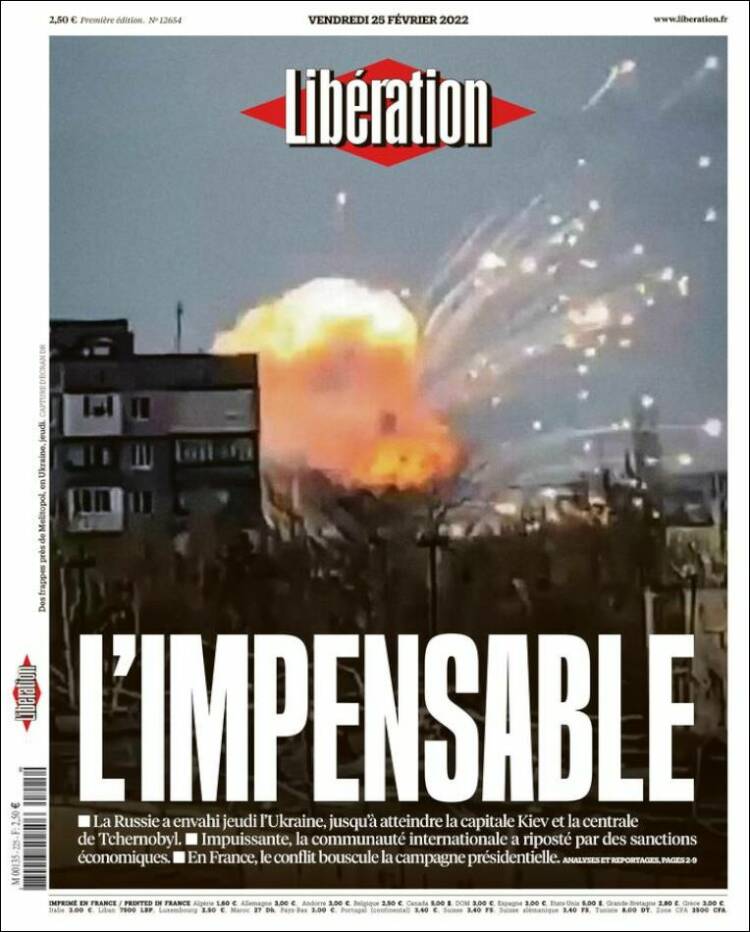 Portada de Libération (Francia)