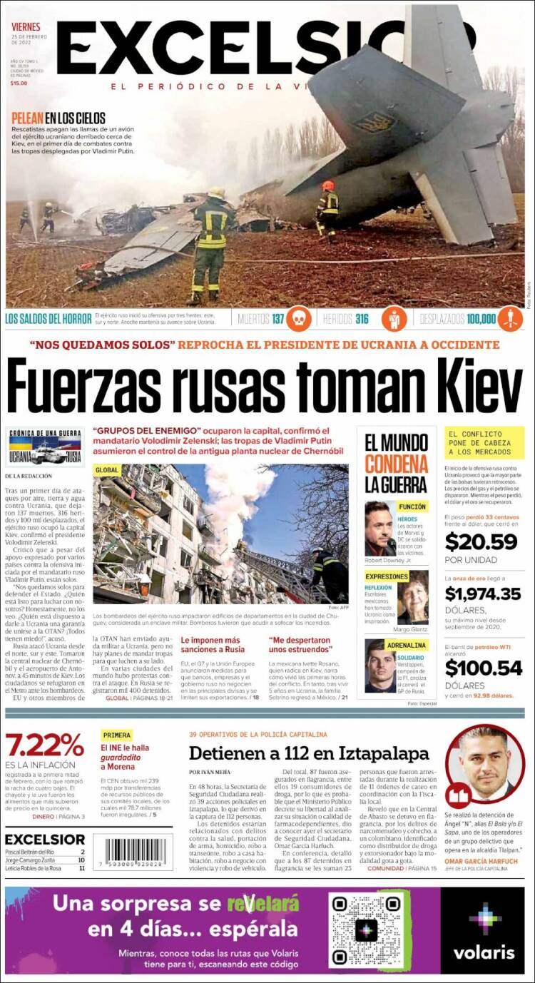 Portada de Excelsior (M&eacute;xico)