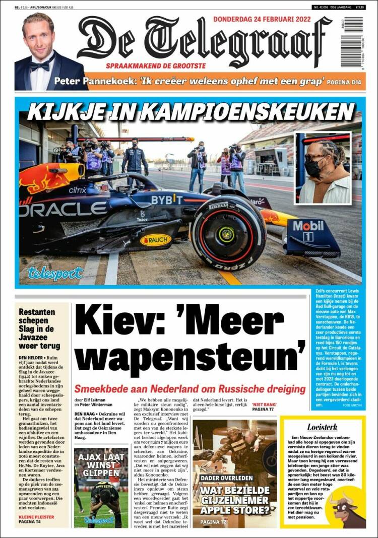 Portada de De Telegraaf (Pa&iacute;ses Bajos)