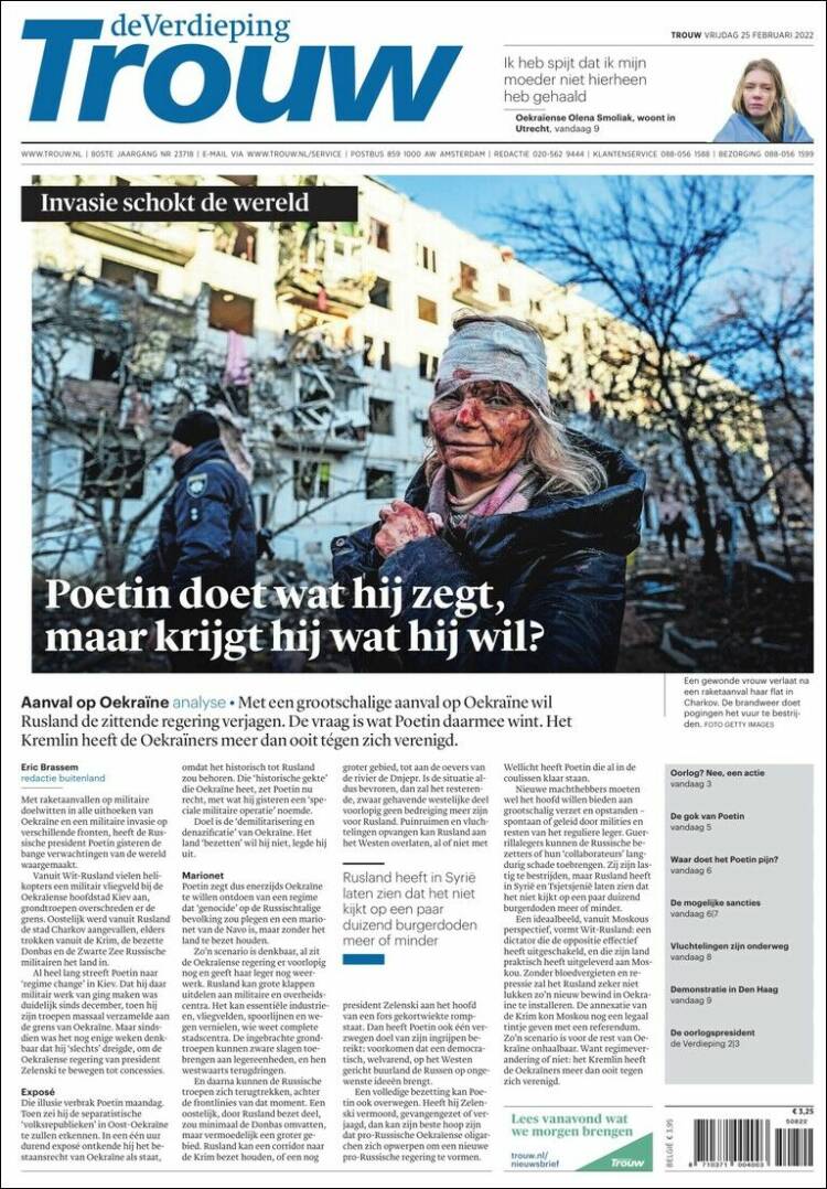 Portada de Trouw (Pa&iacute;ses Bajos)