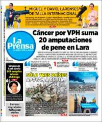 Portada de La Prensa de Lara (Venezuela)