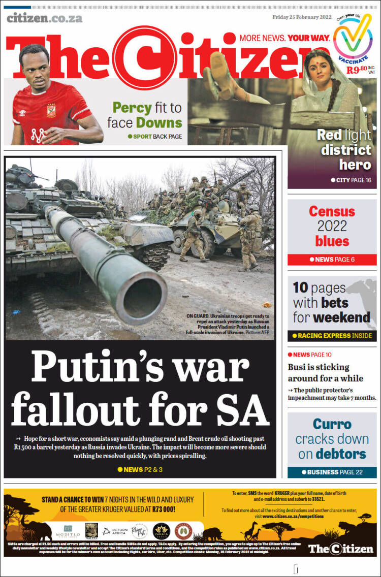 Portada de The Citizen (Sud&aacute;frica)