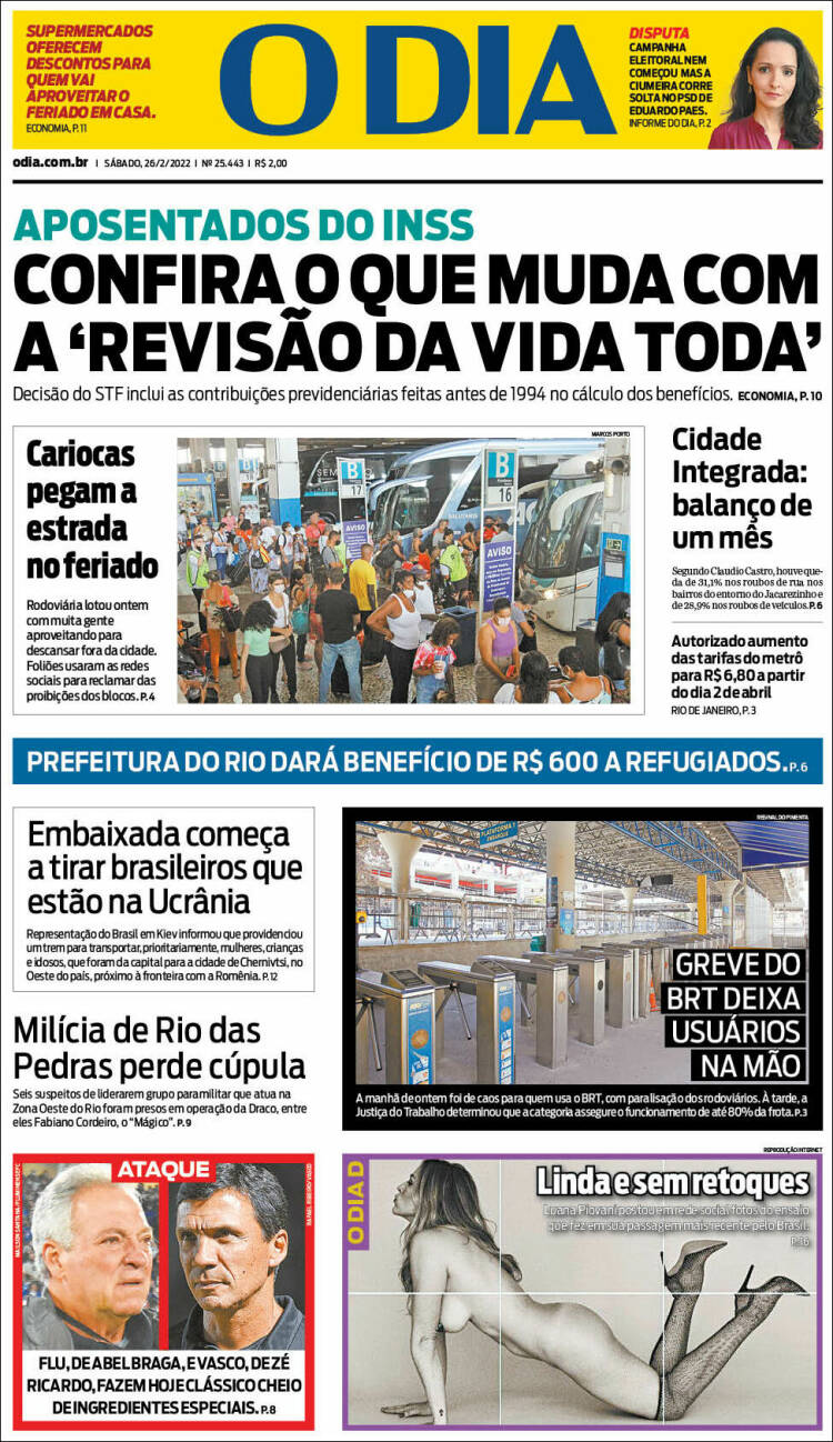 Portada de O Dia (Br&eacute;sil)