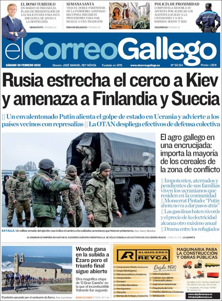 Portada de El Correo Gallego (España)