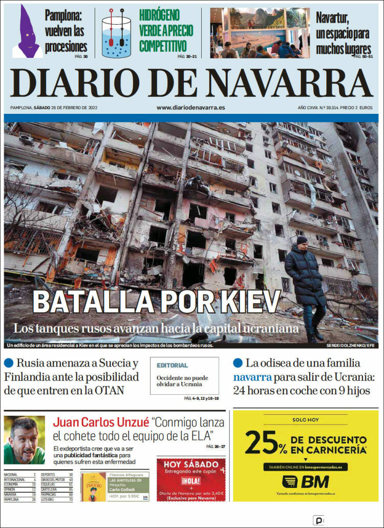 Portada de Diario de Navarra (España)