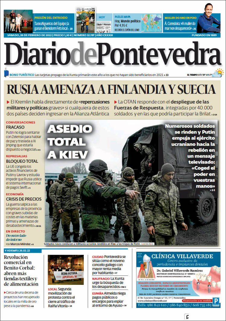 Portada de Diario de Pontevedra (España)