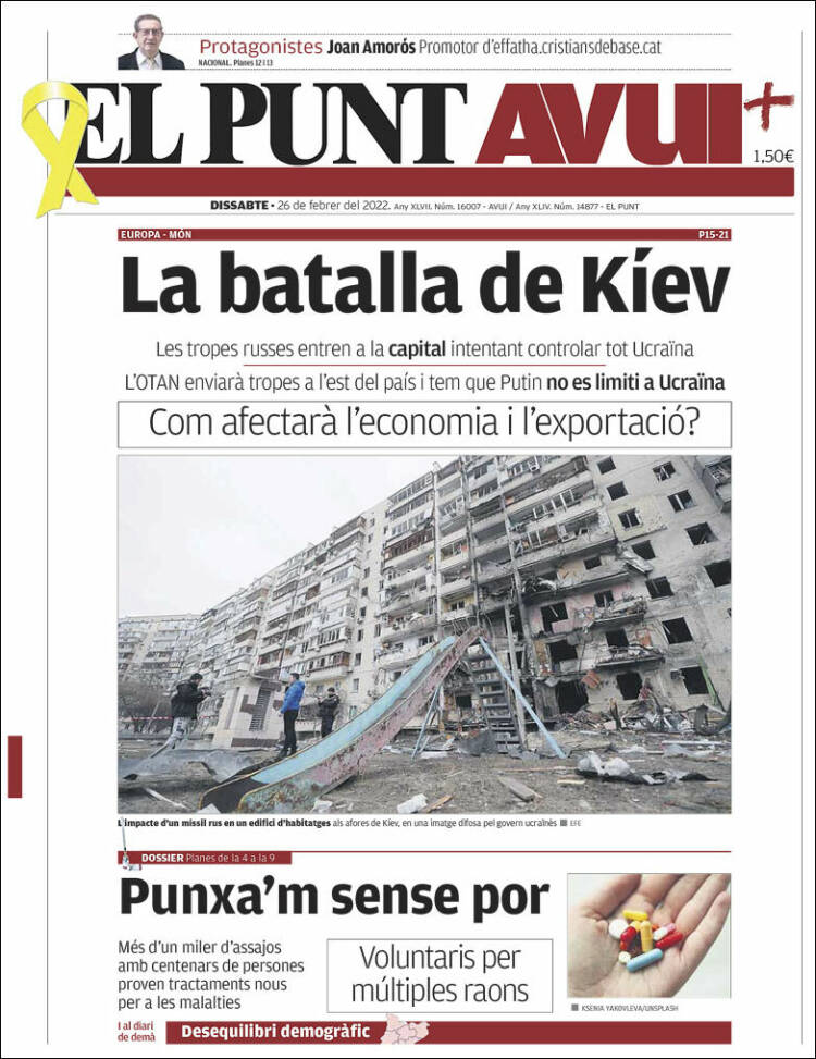 Portada de El Punt Avui (España)