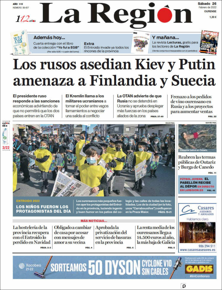 Portada de La Región de Ourense (España)