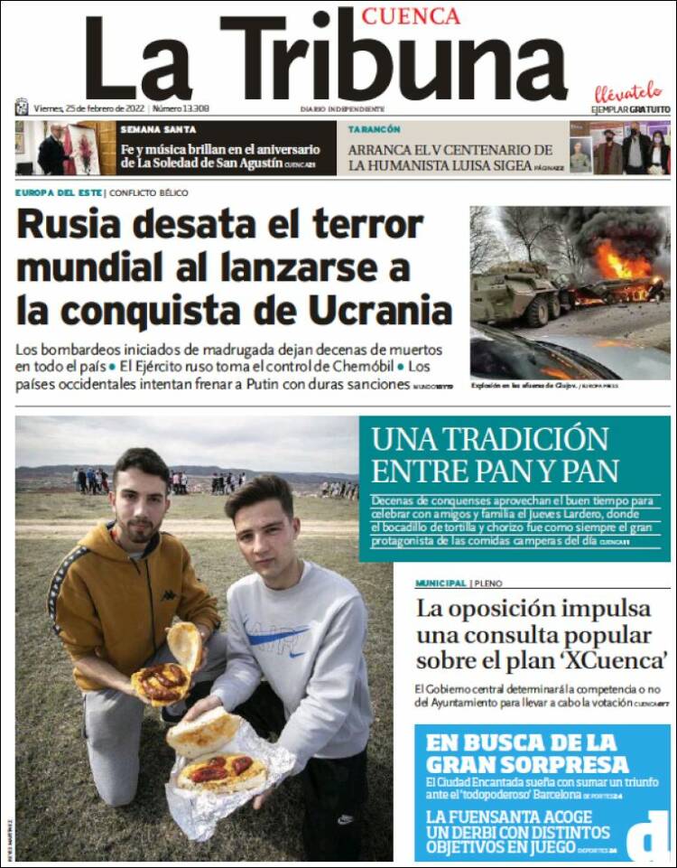 Portada de La Tribuna de Cuenca (España)