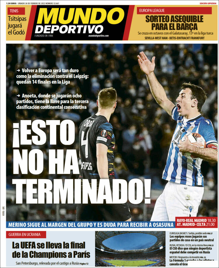Portada de Mundo Deportivo Gipuzkoa (España)