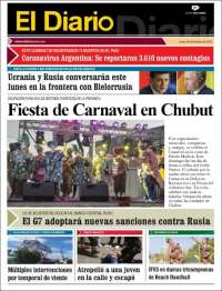 Portada de El Diario de Madryn (Argentina)