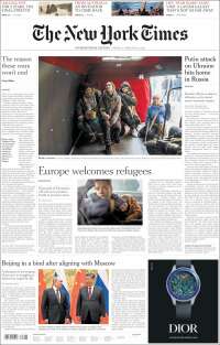 Portada de International New York Times (Europe)