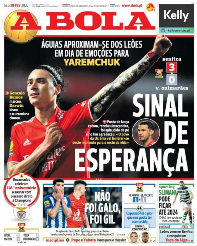 Portada de A Bola (Portugal)