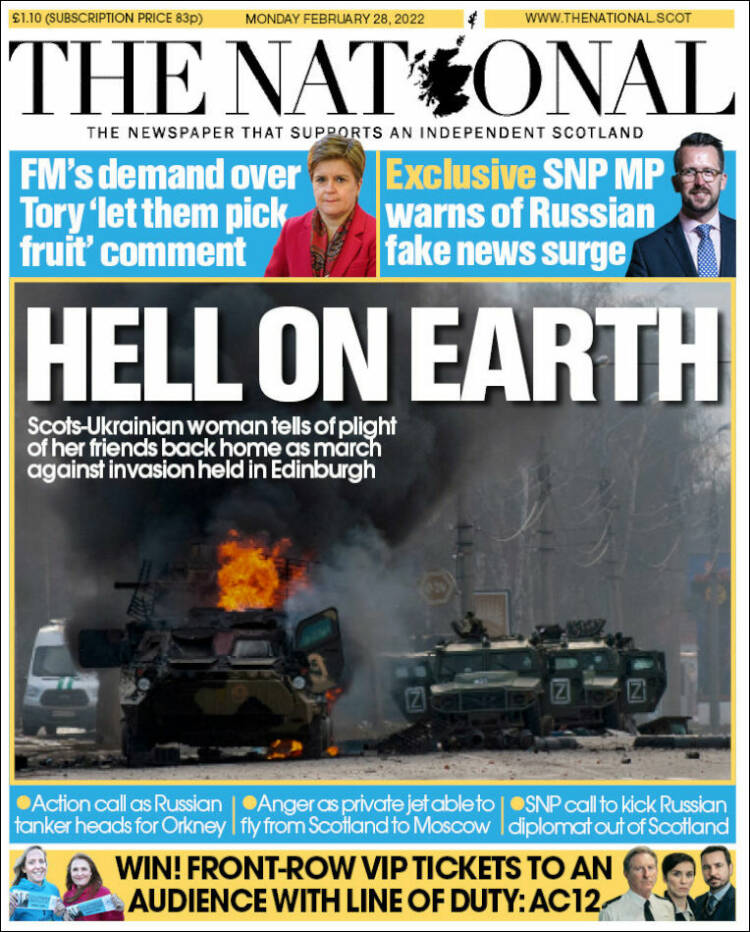 Portada de The National (Reino Unido)