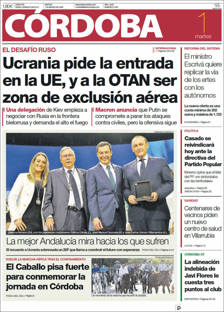Portada de Diario de Córdoba (Espagne)
