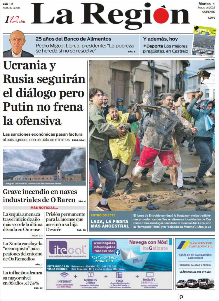 Portada de La Región de Ourense (Espagne)