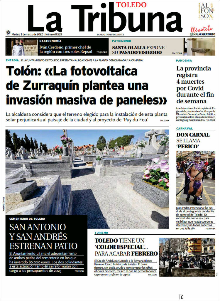 Portada de La Tribuna de Toledo (Espagne)