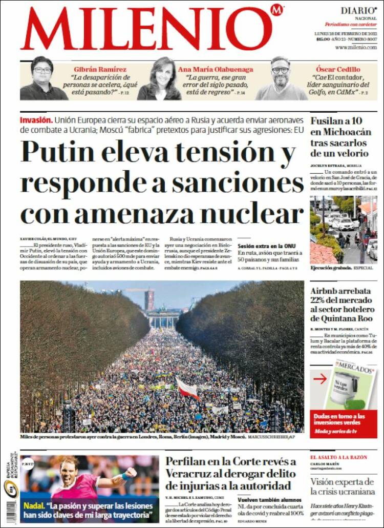 Portada de Milenio (Mexique)