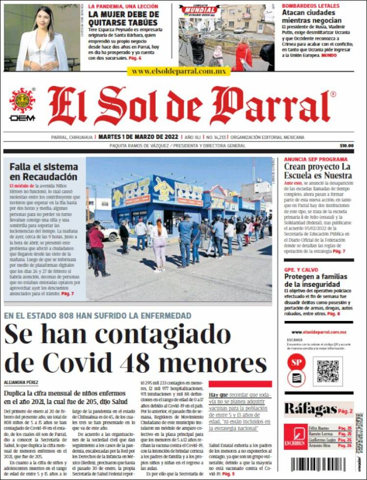 Portada de El Sol de Parral (México)