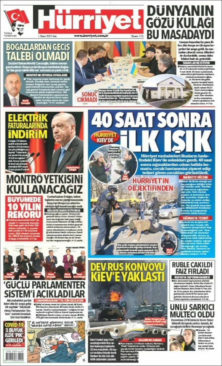 Portada de Hürriyet (Turquie)