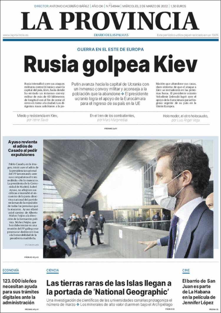 Portada de La Provincia (España)