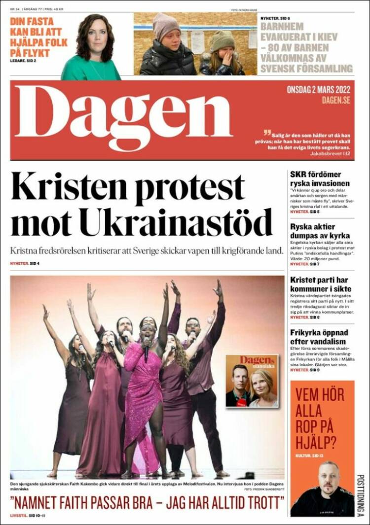 Portada de Dagen (Su&egrave;de)