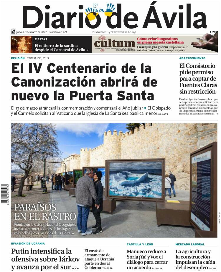Portada de Diario de Ávila (Espa&ntilde;a)
